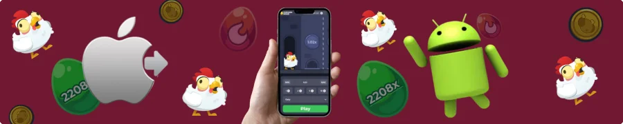 Chicken Road game mobile interface on smartphone