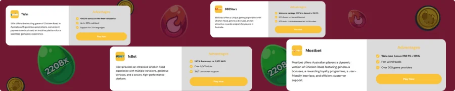 Select a casino to play Chicken Road