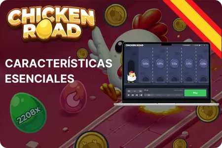 Ilustración de las características clave del juego Chicken Road