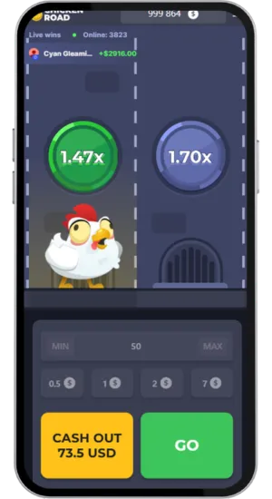 Move the chicken across the path